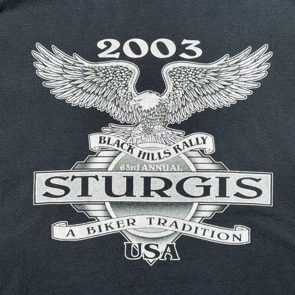 Vintage Sturgis Motorcycle Rally Shirt Adult LARGE Black Biker Black Hills 2003 - Picture 4 of 8